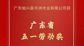 喜訊！華洲木業(yè)榮獲廣東省五一勞動(dòng)獎(jiǎng)！